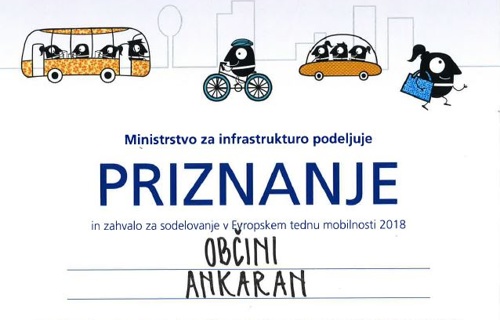 Priznanje Ministrstva za teden mobilnosti