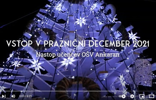 Nastop učencev OŠVA ob vstopu v praznični december 2021