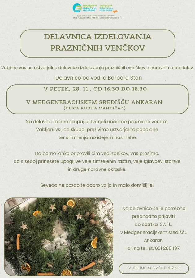Praznični venčki MSA plakat