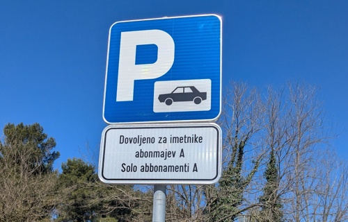 Parkirni abonma A tabla parkiranje